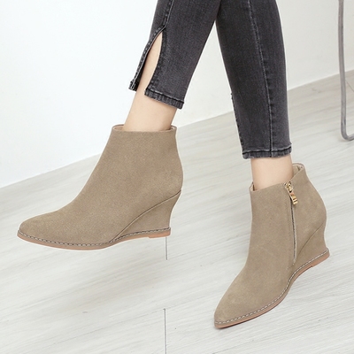 單靴子女秋秋短靴韓版平底坡跟及踝靴學(xué)生磨砂跟裸靴女 賓如意靴子型號(hào)【價(jià)格 圖片 品牌 報(bào)價(jià)】-蘇寧易購(gòu)樸云服飾鞋帽專營(yíng)店